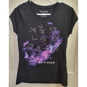 Wound Up Astrological Signs T Shirt Large Black Crewneck Short Sleeves Galaxy